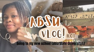 Finally going to my NEW school 🥰💃🏻// absu Vlog// unpacking 🤦🏻‍♀️/ mini meet my roommates ❤️