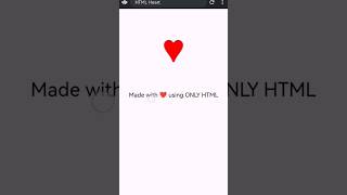 👉 “I Made a Heart with ONLY HTML ❤️ (No CSS, No JS!)”#HTMLTricks #WebDev #htmlgame