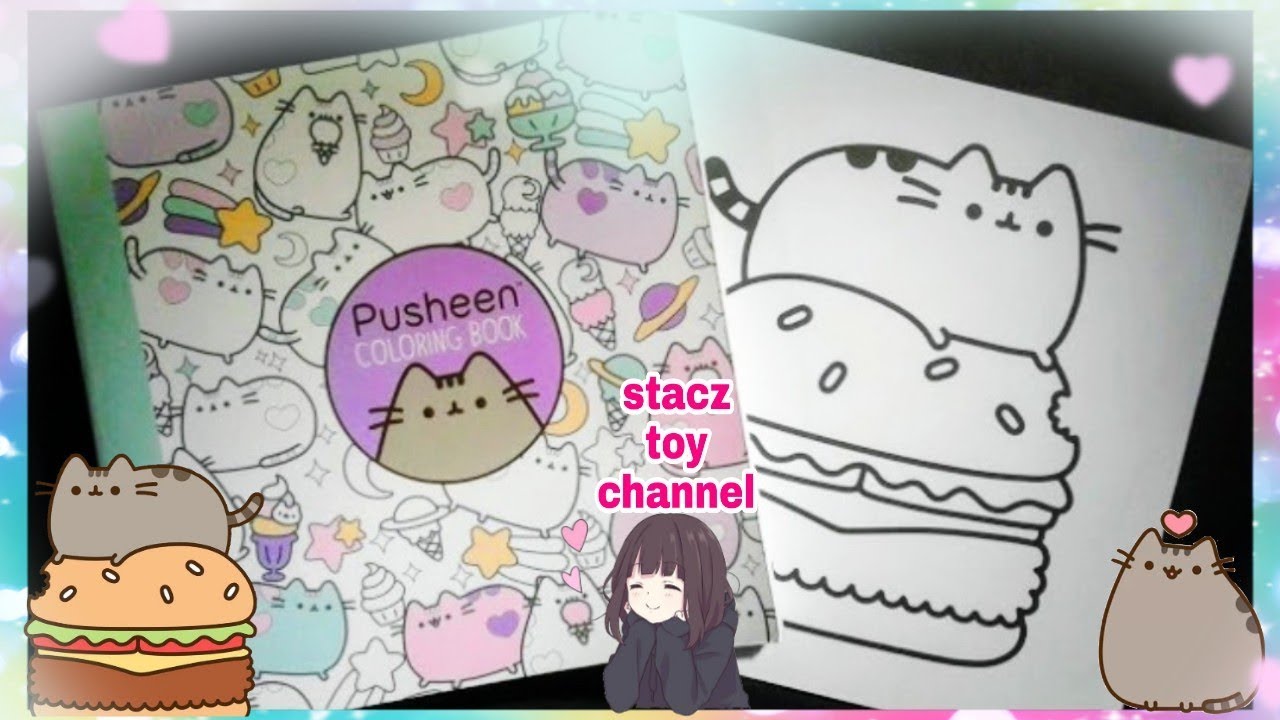 Coloring Pusheen Cat Coloring Book 😺🍔 - YouTube