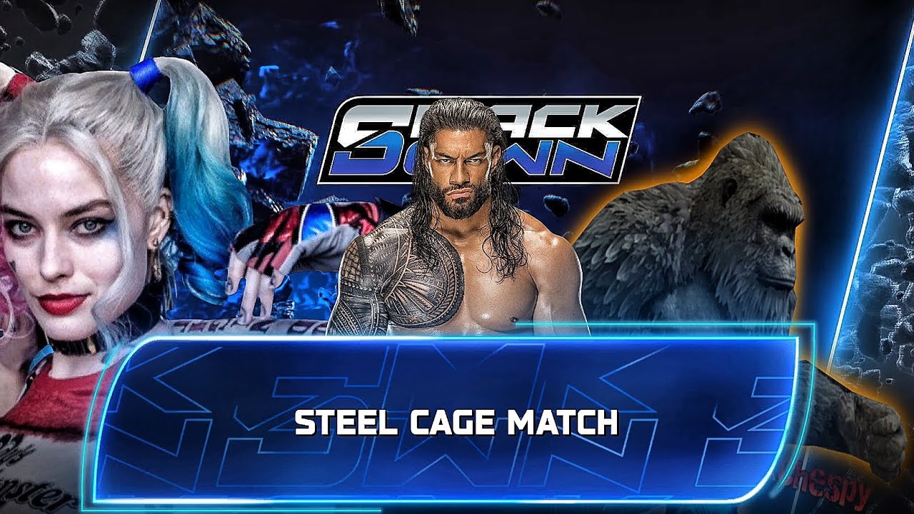 Харли Куинн против Романа Рейнса против Кинг-Конга — матч в стальной клетке на WWE Smackdown.