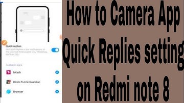 How to Camera App Quick Replies setting on Redmi note 8 #shorts