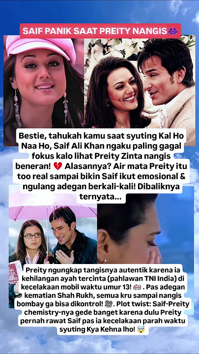 SAIF PANIK! Preity Zinta NANGIS BENERAN di Depannya - Sampia Syuting BERANTAKAN!
