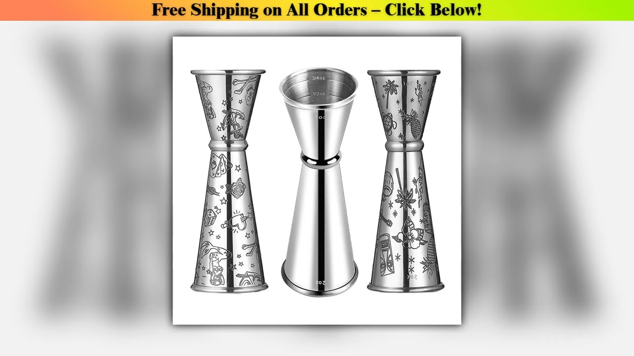 Double Jigger for Bartending, Cocktail Jigger 2 oz 1 oz | Cocktail Measuring Cup Japanese Jigger