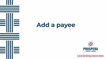Add a Payee | Prospera Credit Union