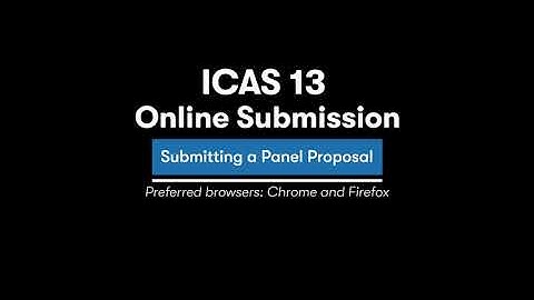 ICAS13 - Submission portal - Panel proposal