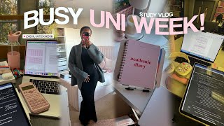 study vlog 🌺 busy university week, productive study tips | girly london college campus life