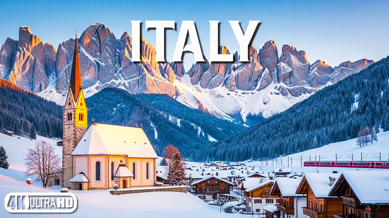 Italy Winter 4K | Discover Winter in Italy - Majestic Alps & Snow Covered Villages