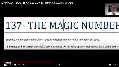 137 - THE MAGIC NUMBER  AND KABBALAH - BIBLE CODE  - GLAZERSON