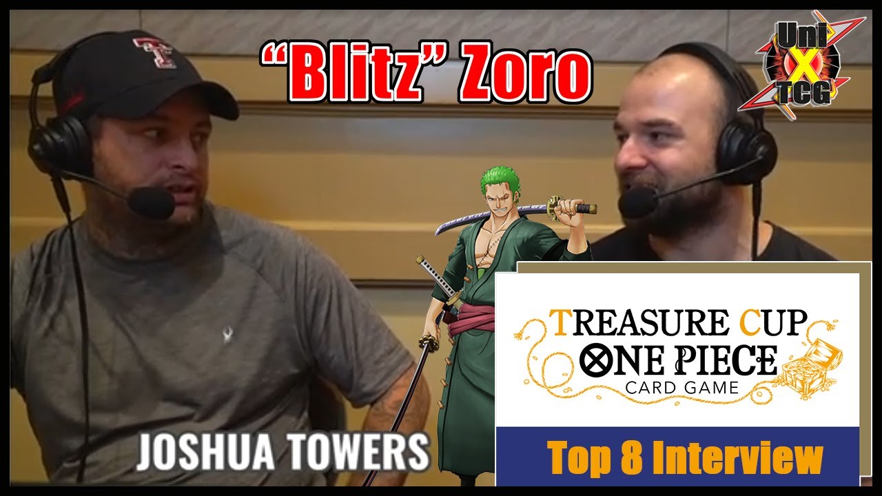 Treasure Cup Top 8 Interview With Joshua Towers & His Red "Blitz" Zoro! One Piece Card Game!