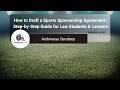 Drafting a Marathon Sponsorship Agreement | Legal Clauses Every Lawyer Must Know