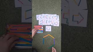 Popsicle stick shapes matching cards. Link in description.