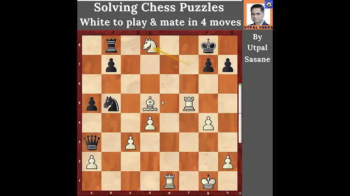 White to play and mate in 4 moves. White Knight blocked the black rook (Puzzle#20)