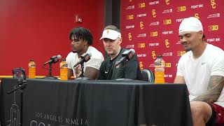 LINCOLN RILEY, JAYDEN MAIAVA, AND DEVAN THOMPKINS Speak  After USC's 45-31 Victory Over Michigan St.