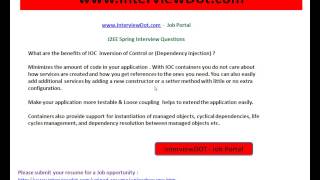InterviewDot com Job Portal Spring Interview What are the benefits of IOC
