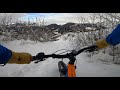 La Cry, Sentier des Ecoliers avec 50cm de neige à vélo