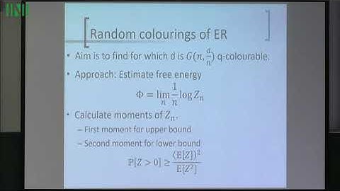 Prof. Allan Sly | Phase transitions of Random Constraint Satisfaction Problems - 1