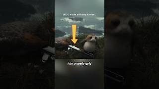 LEGO Made This Lightsaber Scene Way Funnier | Porg Steps on a Lightsaber #starwars