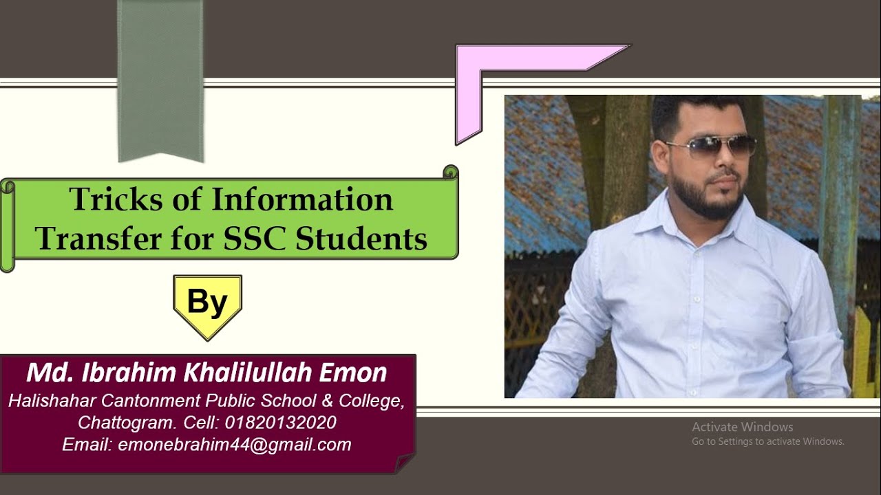 Tricks of Information Transfer for SSC students