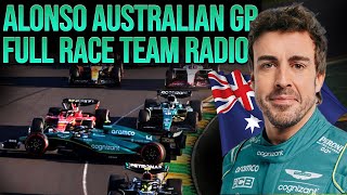 Fernando Alonso FULL Race Team Radio from F1 Australian GP 2023 with GPS track map and timings