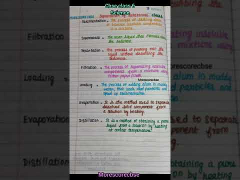 Cbse class 6 | Science | Separation of Substances |#cbse #class6 #worksheets #mcq #science#cbsenews
