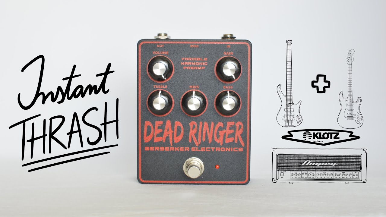 Berserker Electronics Dead Ringer | Guitar & Bass FULL Demo | Ampeg VH140C solid state PREAMP pedal!