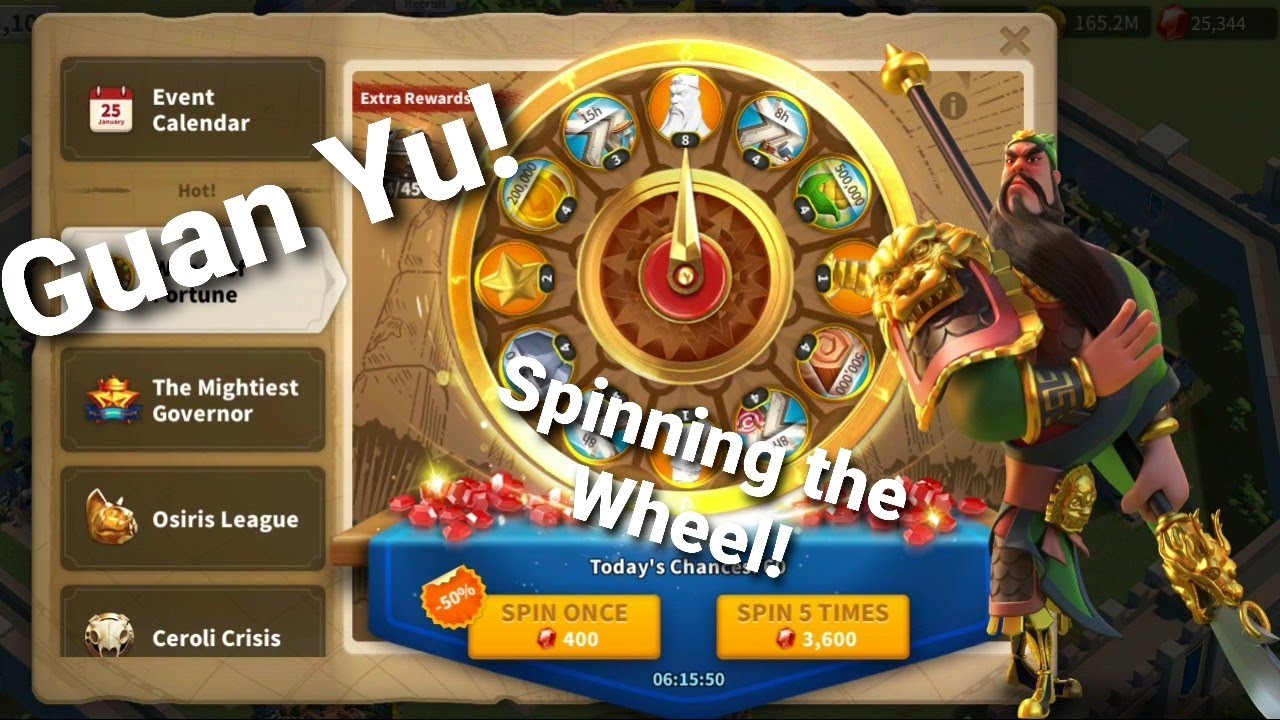 Guan Yu - Spinning the Wheel 1st Time - Rise Of Kingdoms