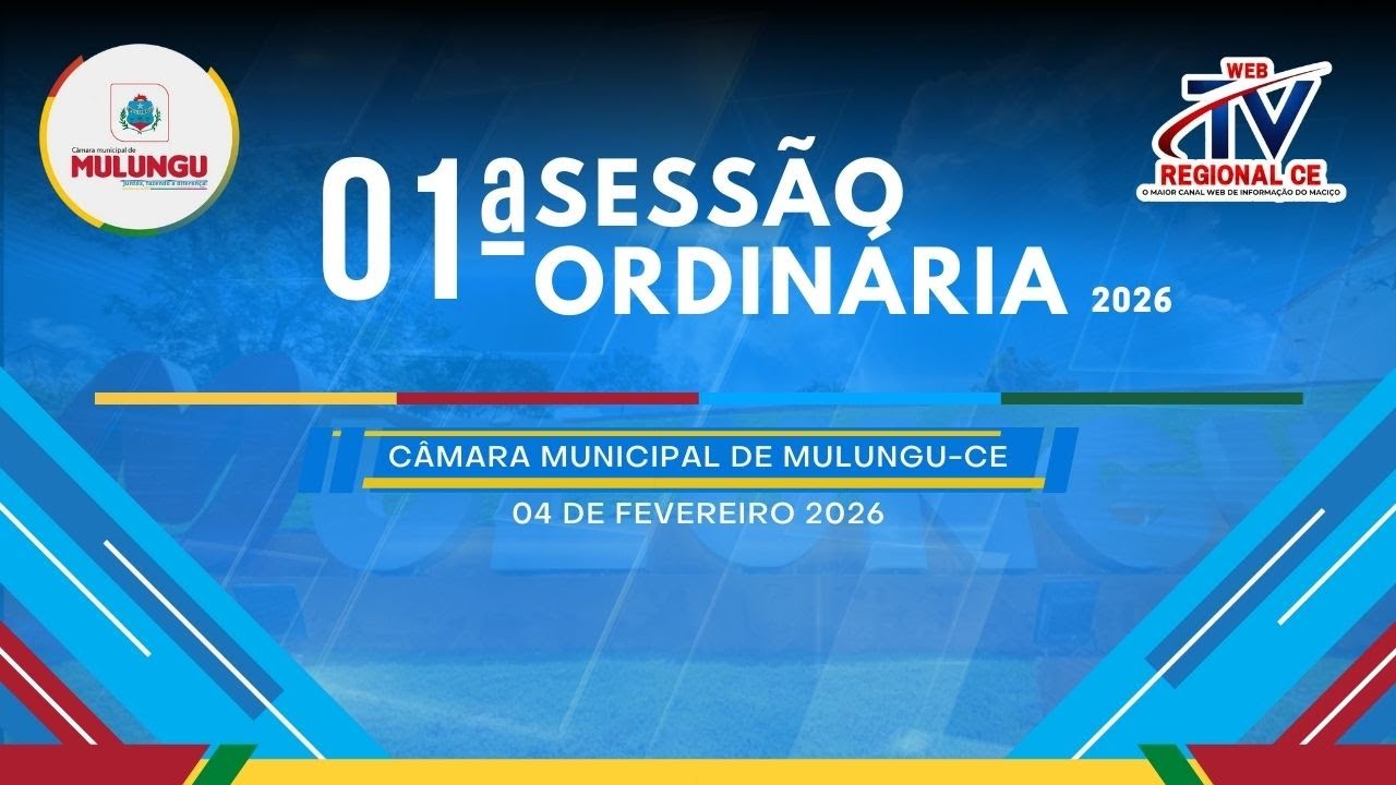 01ª Sessão ordinária Inaugural da câmara de vereadores 04 - 02 - 2026 Ao vivo