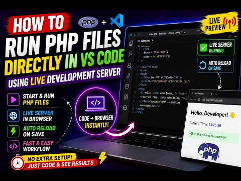 How to Start & Run PHP Files Directly in VSCode Using LIVE Development Server in Browser