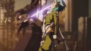 Sword Art Online II Scene -  Sinon and Kirito Dueling[Eng Sub]