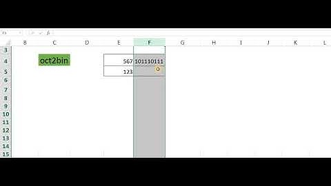 oct2bin function excel in urdu
