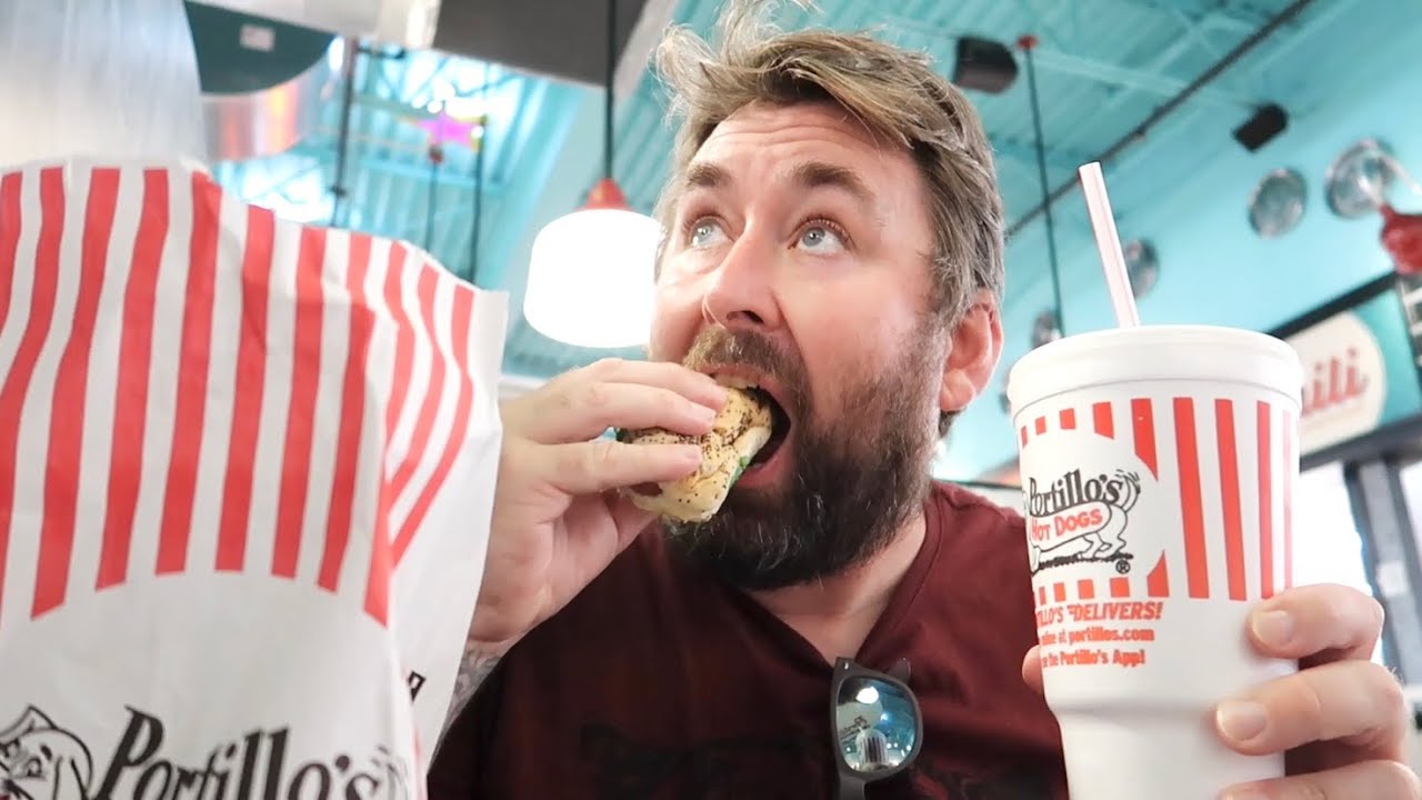 First time in the Windy City (Chicago), Portillo's chili dog, fries, and a  Chocolate “Cake” shake (there is seriously a piece of cake blended in the  thing). : r/FoodPorn