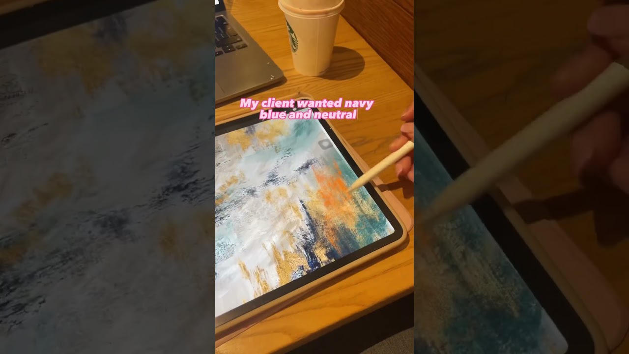 Create a custom commission abstract canvas with me using pro create 