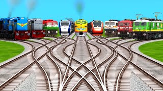 INDIAN RAILWAYS TRAIN RUNNING BY CURVED BRANCHED RAILROAD TRACKS & RISKY TRACK | Trainz Simulator 3 screenshot 1