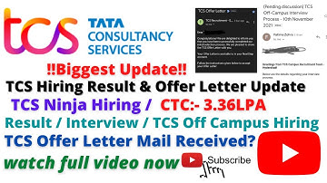 TCS Interview Results Are Out / TCS Offer Letter  / Full Information #TCSHiring #TCSNQT #OfferLetter
