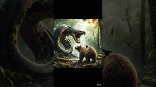 🐍 Giant Python vs Bear | Jungle Ka Sabse Khaufnaak Muqabla 😱#animals #shortvideo