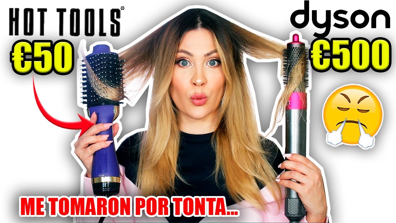 QUE NO TE TOMEN EL PELO COMO A MI CARO Vs BARATO | DYSON Vs HOT TOOLS CEPILLO  SECADOR - YouTube