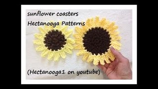 HOW TO CROCHET SUNFLOWER COASTERS, Mother's Day gift idea, Hostess gift, home decor.