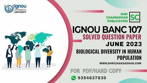 IGNOU BANC 107 Solved Question paper (June 2023) | BANC-107 | BSCANH | Previous year Question paper