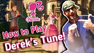 How to Play | Derek's Tune - Barbie and the 12 Dancing Princesses - Tin Whistle Tutorial   TABS!