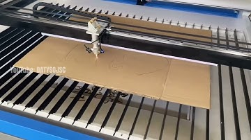 Máy cắt khắc Laser Co2 1390L ứng dụng cắt bìa carton dày 3mm