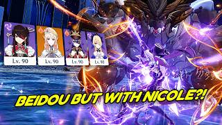 BEIDOU OVERLOAD BEFORE BECOMING SUPERCONDUCT!! Nicole ft. Beidou Gameplay! |【Genshin Impact 6.6】
