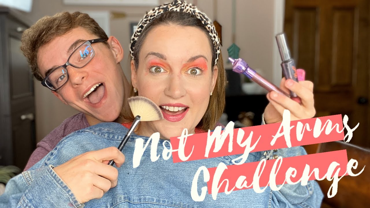 NOT MY ARMS CHALLENGE (MAKEUP EDITION!!!) | Teenage Son Does My Makeup