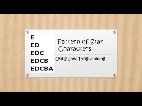 Pattern of Characters in Java Programming Language (Pattern08)