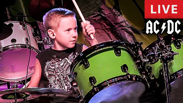 AC/DC - LIVE (7 year old Drummer) Dirty Deeds Done...