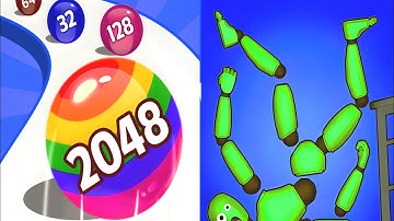 🏂🏂Ball Run2048🆚Dancing Dummy- Satisfying ASMR Gameplay Showdown on Android & iOS #gaming #ios #games