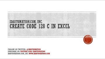 Create a Code128 Character Set C Barcode in Microsoft Excel using VBA