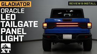 Jeep Gladiator JT Oracle Racetrack Flush Style LED Tailgate Panel Light Review & Install Racetrack Tailgate Light Panel Installation Complete