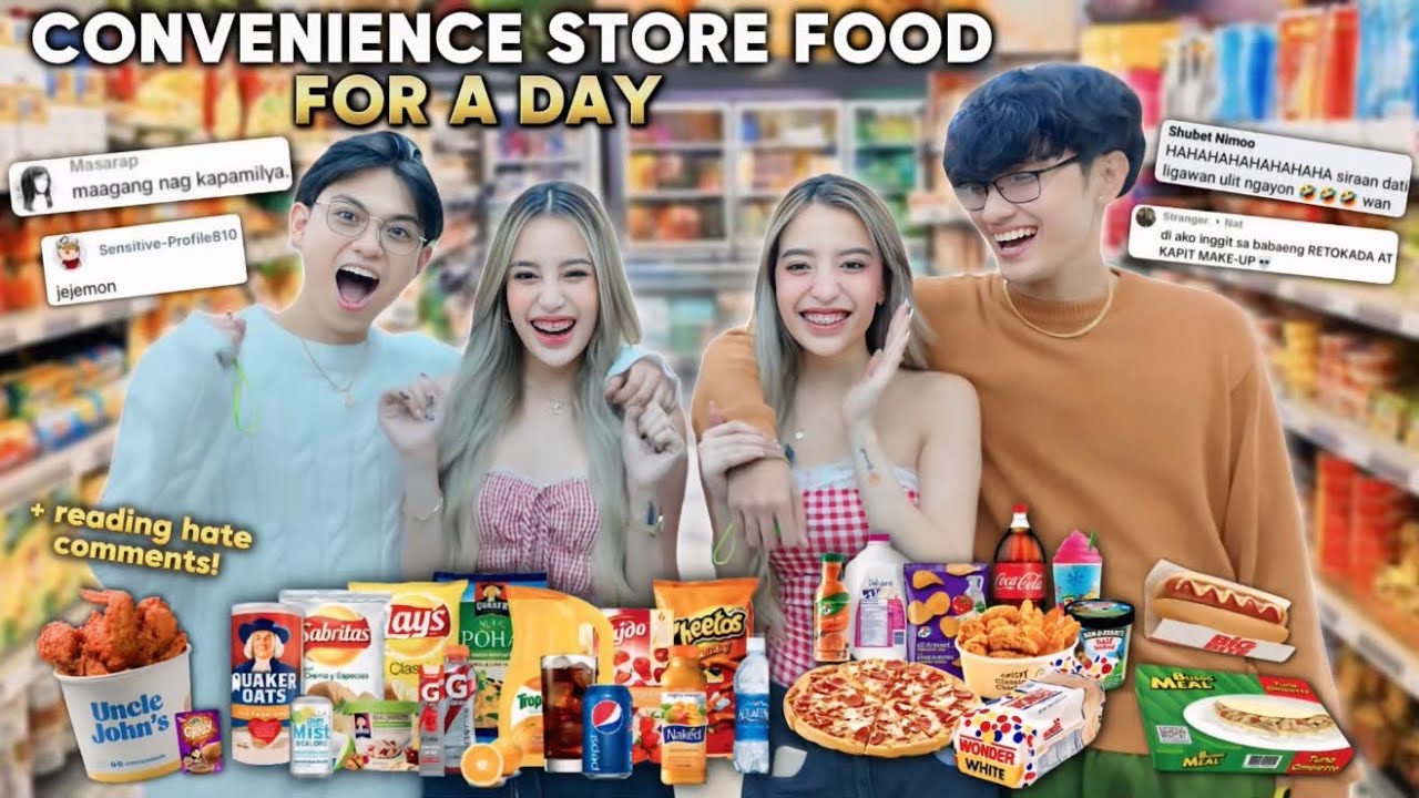 CONVENIENCE STORE FOOD ONLY FOR A DAY!  *READING HATE COMMENTS*