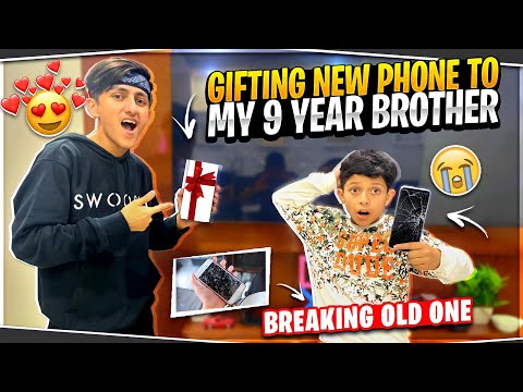 Breaking My 9 Year Brother Phone 😂 And Gifting Him New Gaming Phone 😍 - Garena Free Fire