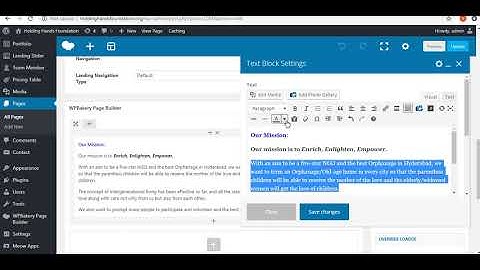 color change in textbox text wordpress visual composer